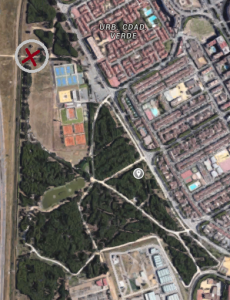 Fig 6. Entrada al parque desde la zona Este. Fuente: Google Maps.